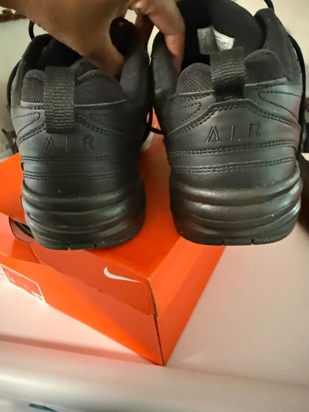 Nike Air Monarch IV Triple Black Men’s Size 14 Leather Sneakers